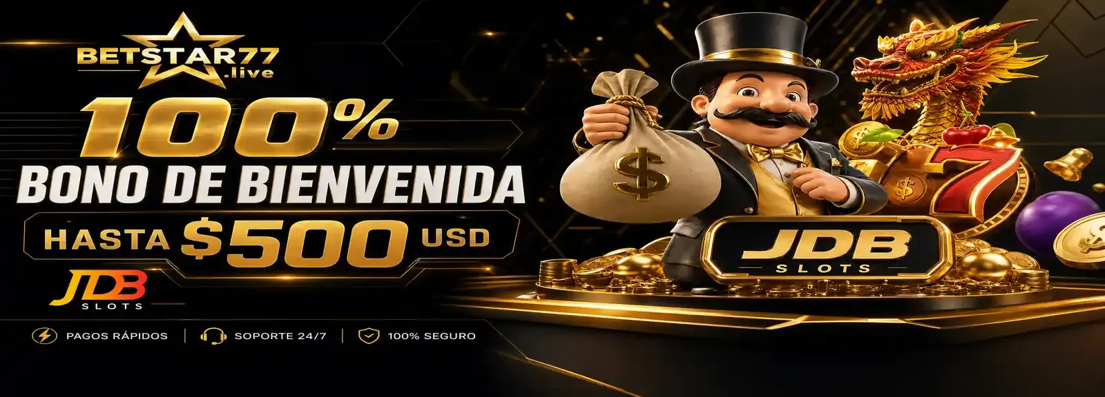 Bono de Bienvenida 100%                para Tragamonedas JDB